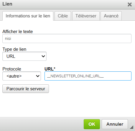 Newsletter online URL